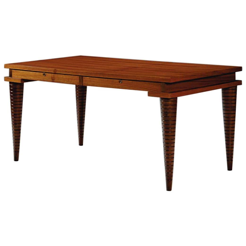 Mahogany and Brass Inlay Desk by Andre Sornay