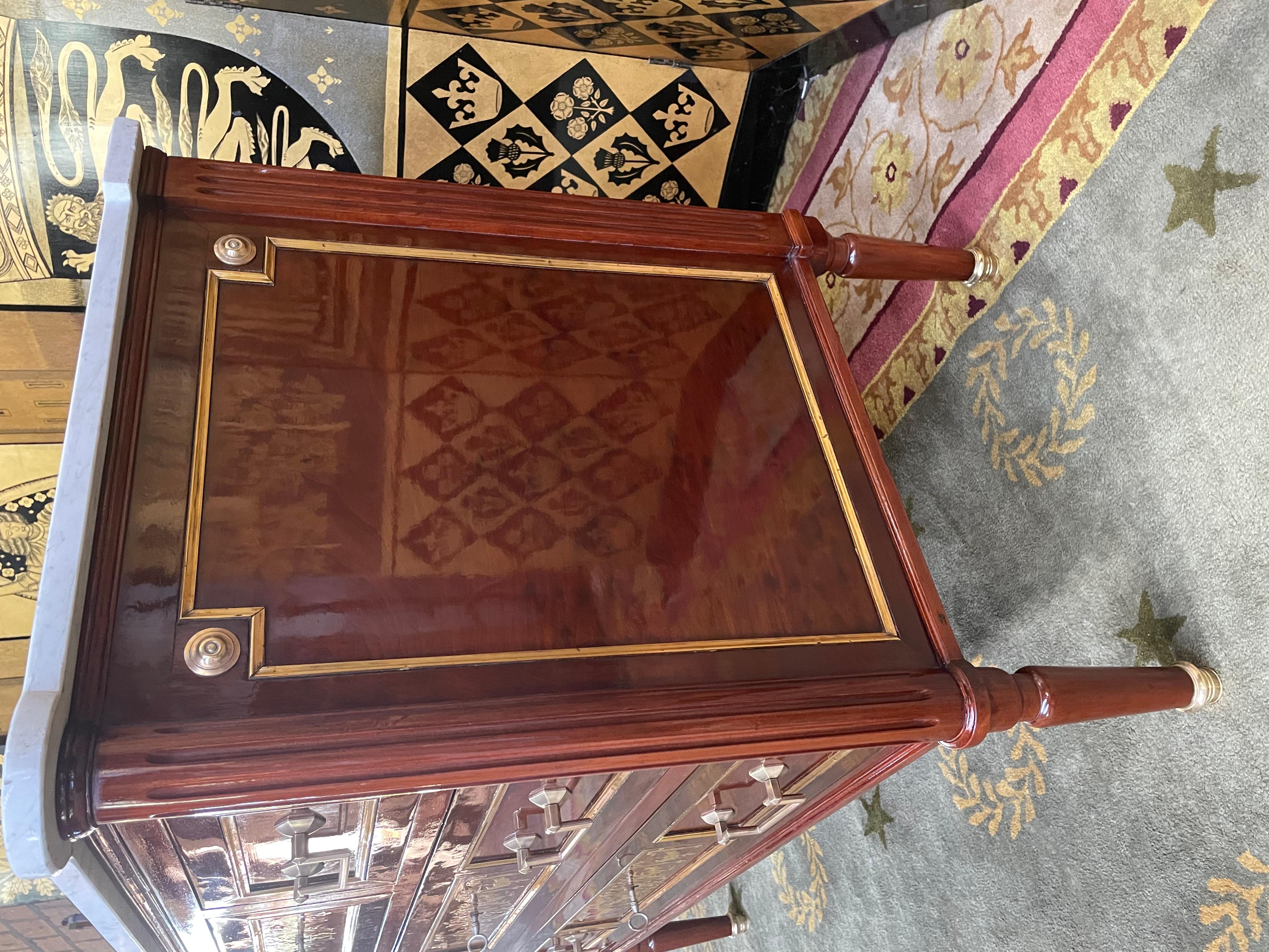 19th Century Mahogany and Brass Inlays For Sale