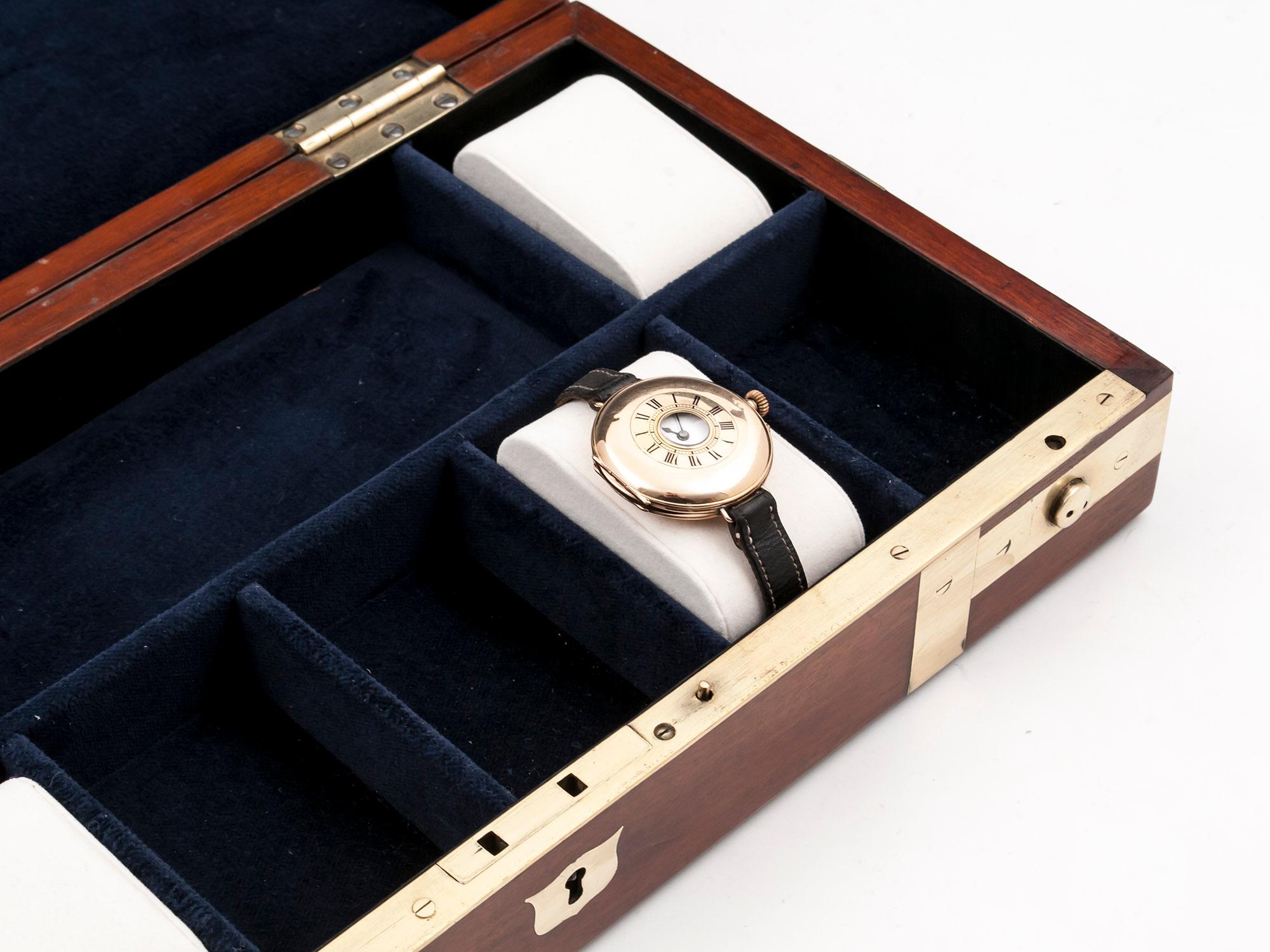 Mahogany and Brass Jewelry Watch Box 5