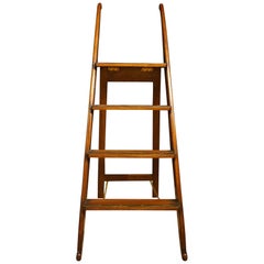 Mahogany and Brass Library Steps Mahogany and Brass Library Steps