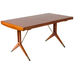 Mahogany and Brass "Napoli" Dining Table by David Rosén