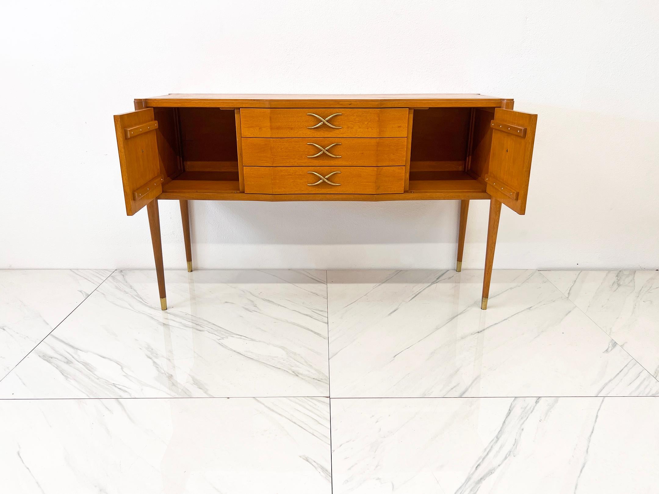 Mahogany and Brass Sideboard, Paul Frankl, Brown Saltman, 1940's For Sale 5