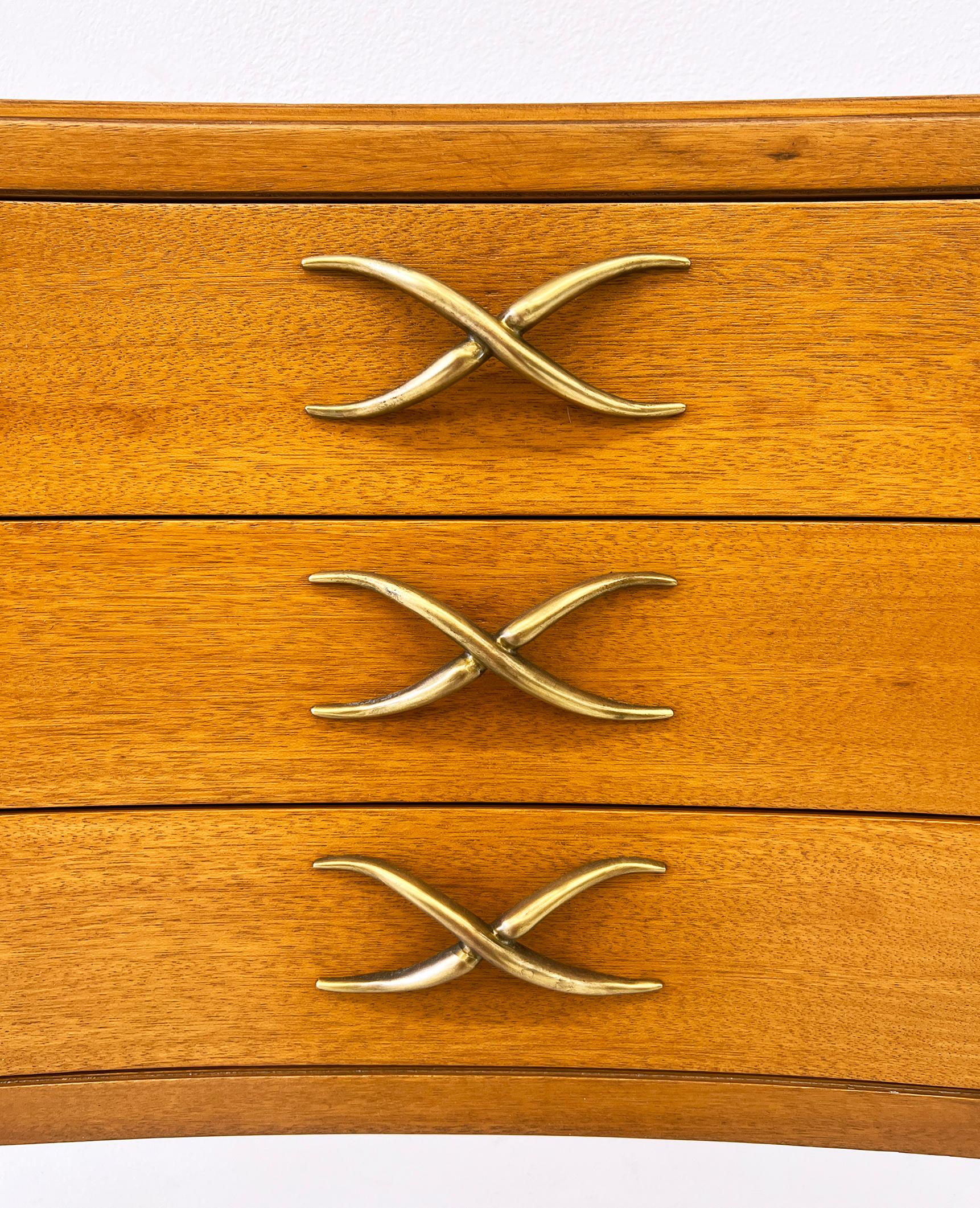 Mahogany and Brass Sideboard, Paul Frankl, Brown Saltman, 1940's For Sale 6