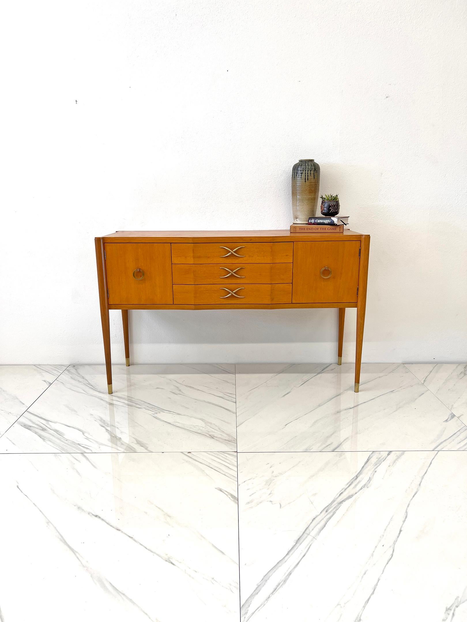 Mahogany and Brass Sideboard, Paul Frankl, Brown Saltman, 1940's For Sale 8