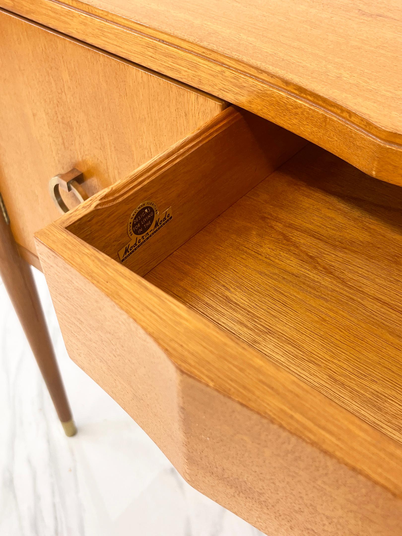 American Mahogany and Brass Sideboard, Paul Frankl, Brown Saltman, 1940's For Sale