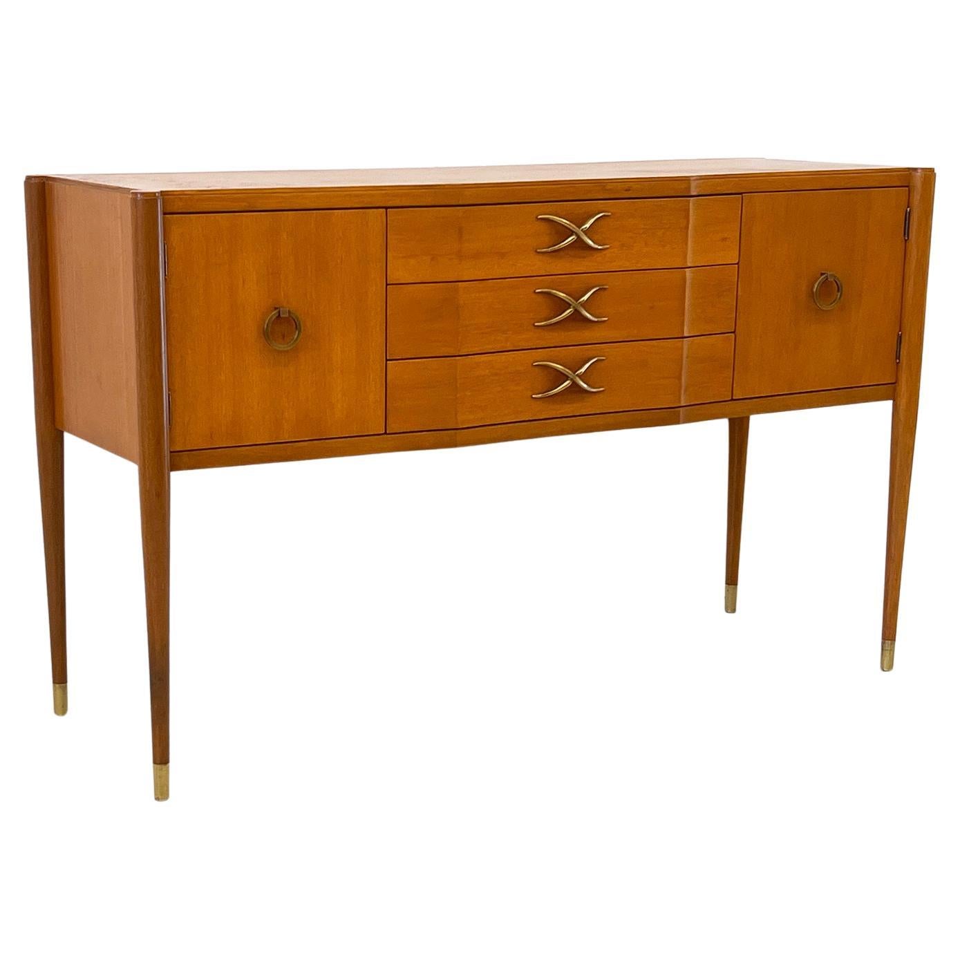 Mahogany and Brass Sideboard, Paul Frankl, Brown Saltman, 1940's For Sale