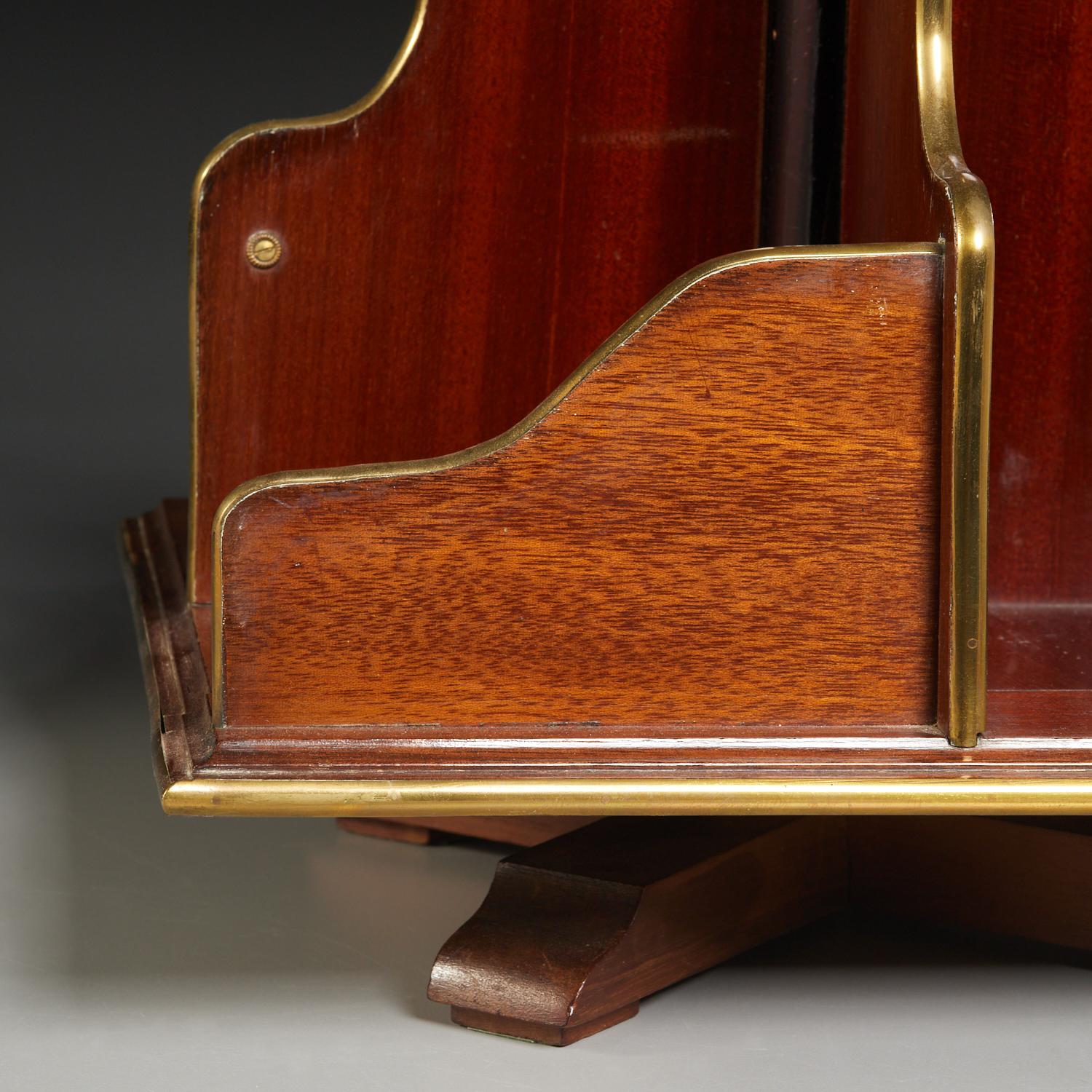 Regency Mahogany and Brass Tabletop Bookstand, from a Parish-Hadley Design Commission For Sale