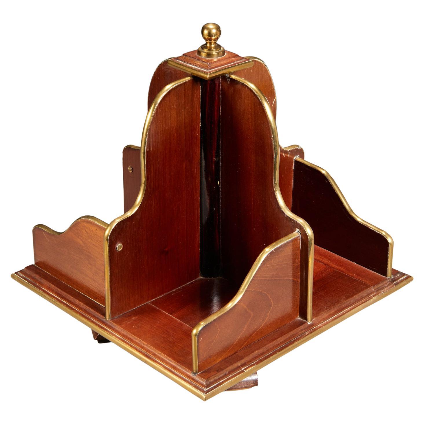 Mahogany and Brass Tabletop Bookstand, from a Parish-Hadley Design Commission For Sale