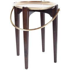 Mahogany and Brass Tray Table in the Manner of Adolf Loos