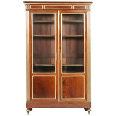 Mahogany and Brass-Trimmed French Napoleon III Bookcase