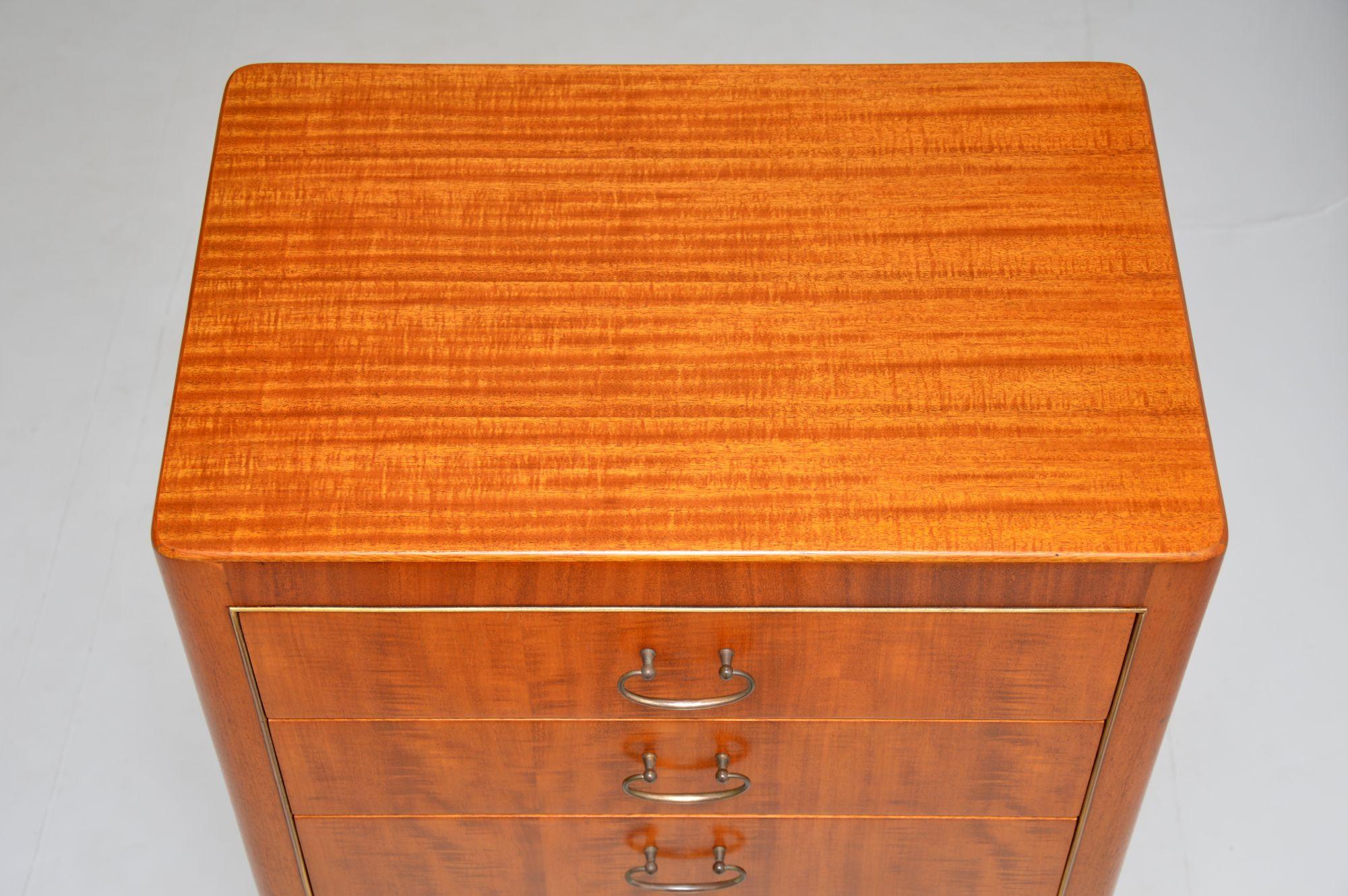 English Mahogany and Brass Vintage Tallboy Chest of Drawers