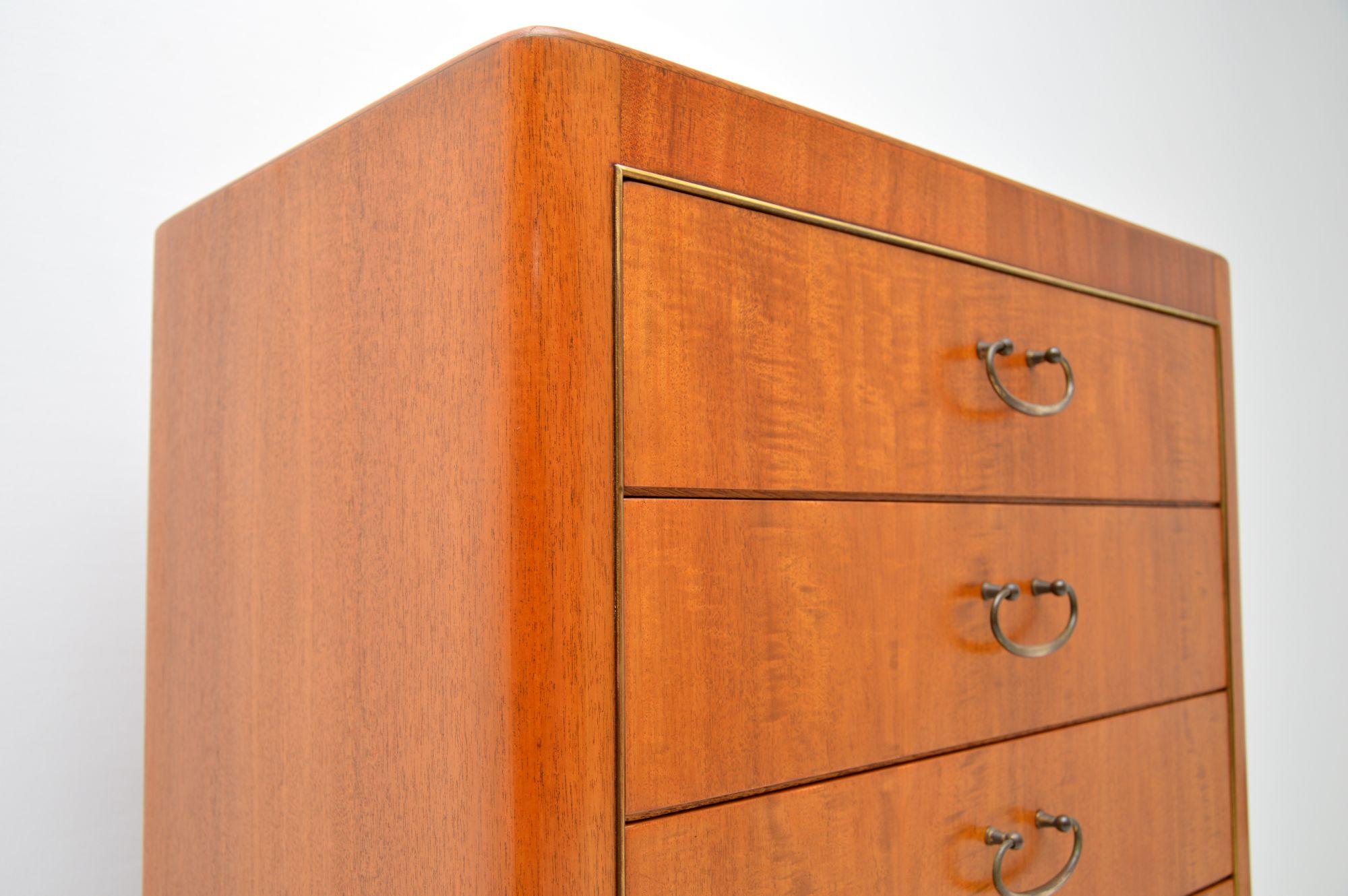 Mahogany and Brass Vintage Tallboy Chest of Drawers 2