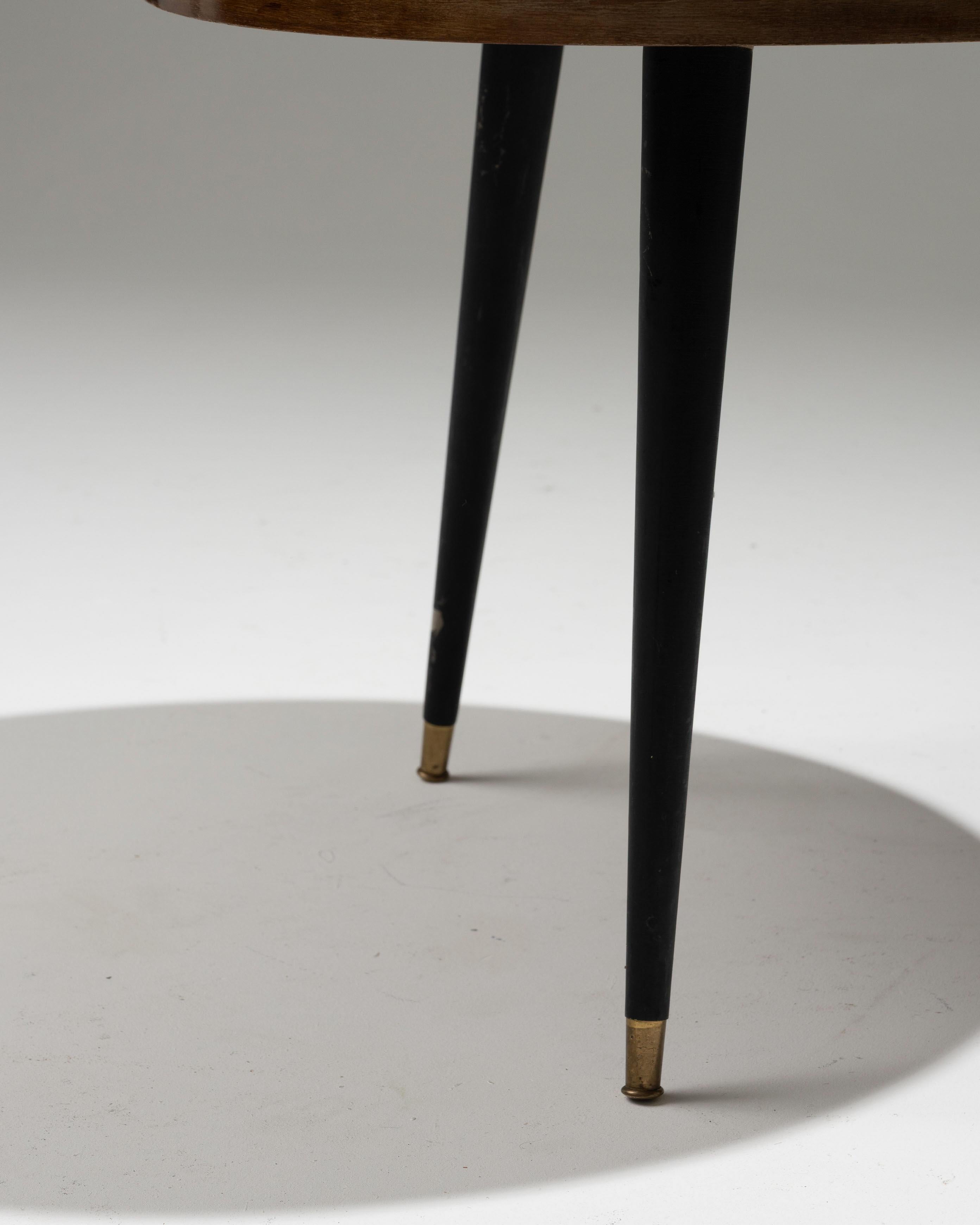 Table basse en acajou et bronze, années 1950 Bon état - En vente à PARIS, FR