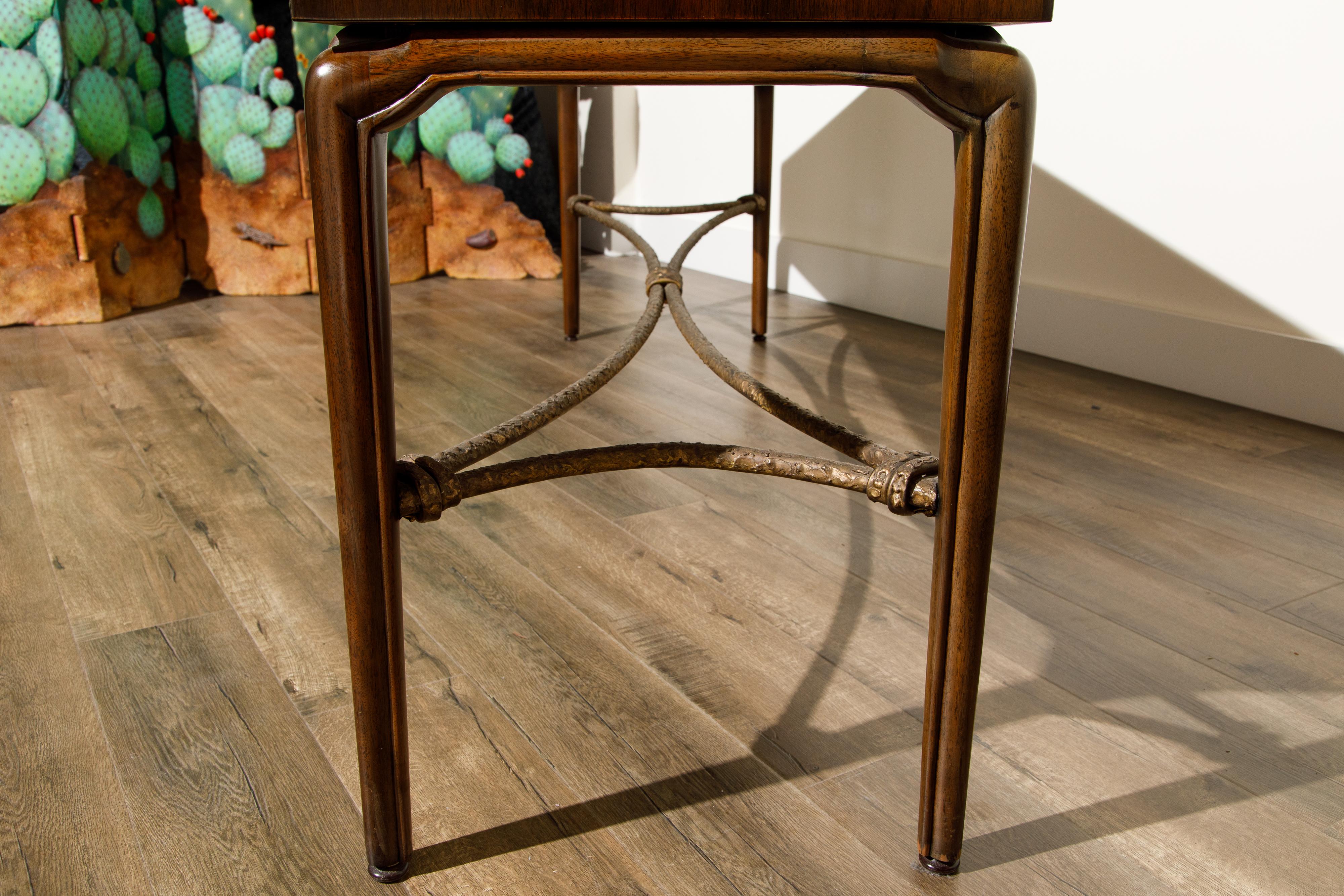 Mahogany and Bronze Console Table by Maurice Bailey for Monteverdi-Young, 1960s 7