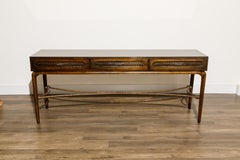 Mahogany and Bronze Console Table by Maurice Bailey for Monteverdi-Young, 1960s