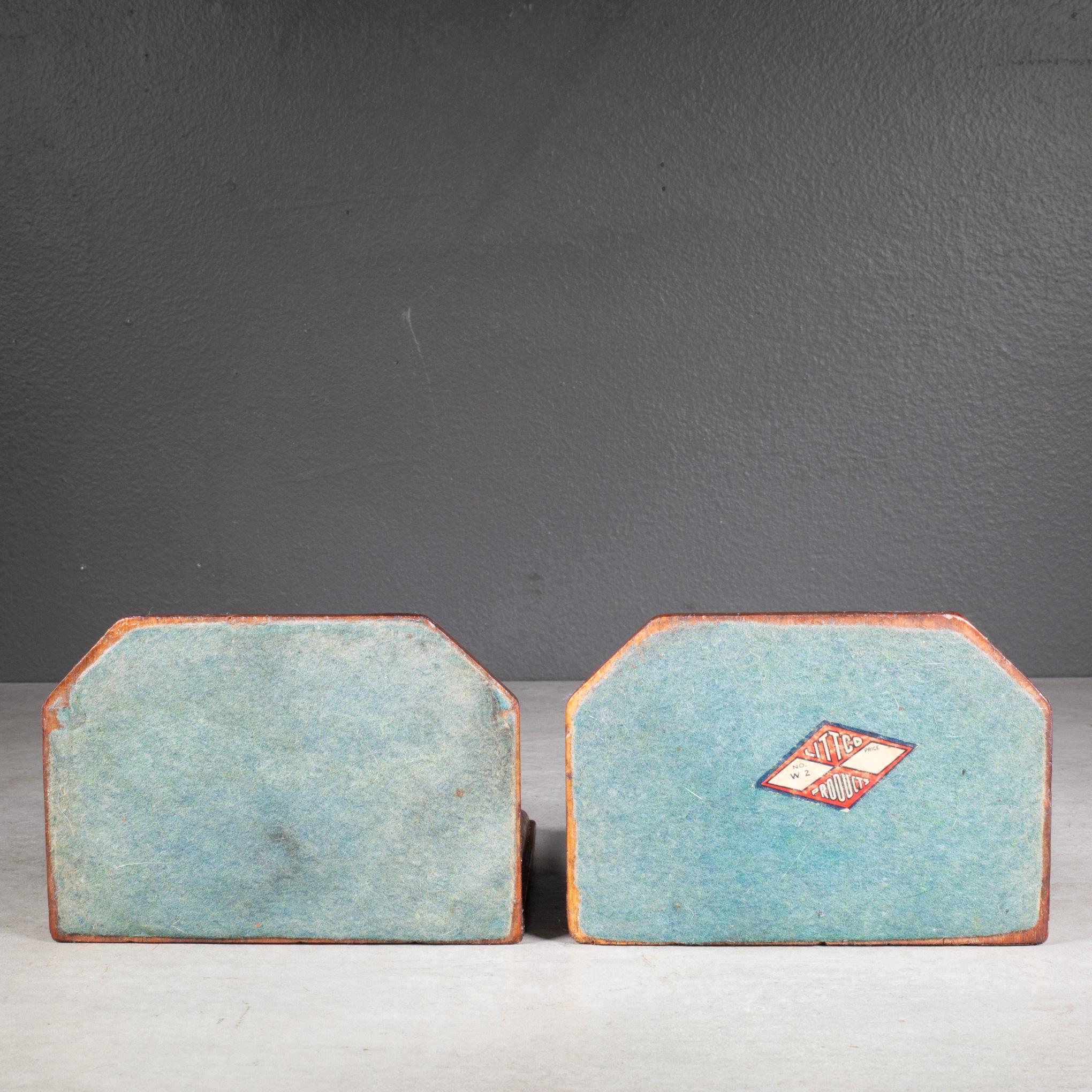Mahogany and Bronze German Shepherd Bookends c.1940 In Good Condition For Sale In San Francisco, CA