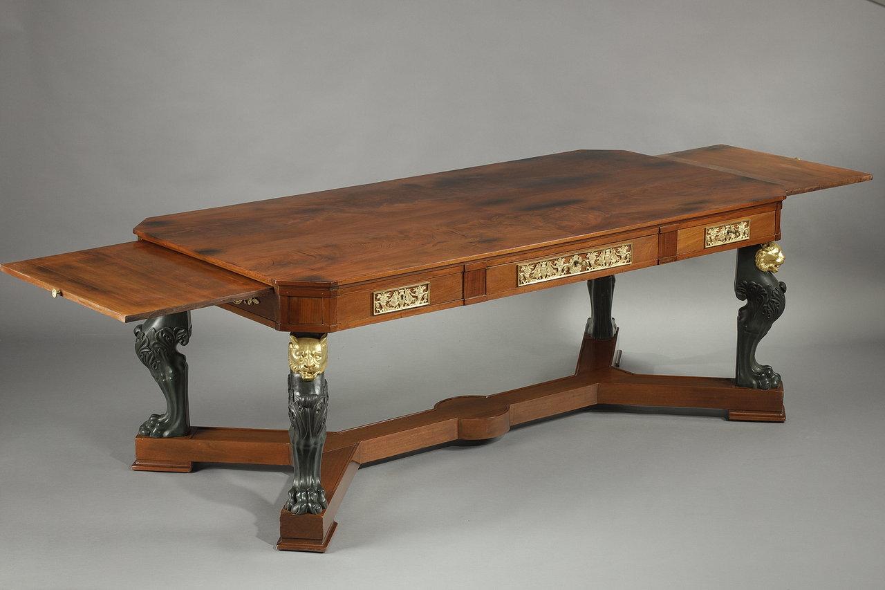 Mahogany and Bronze Veneer Middle Table, 