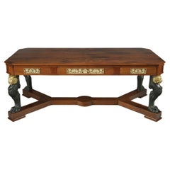 Mahogany and Bronze Veneer Middle Table, "Return from Egypt" Style
