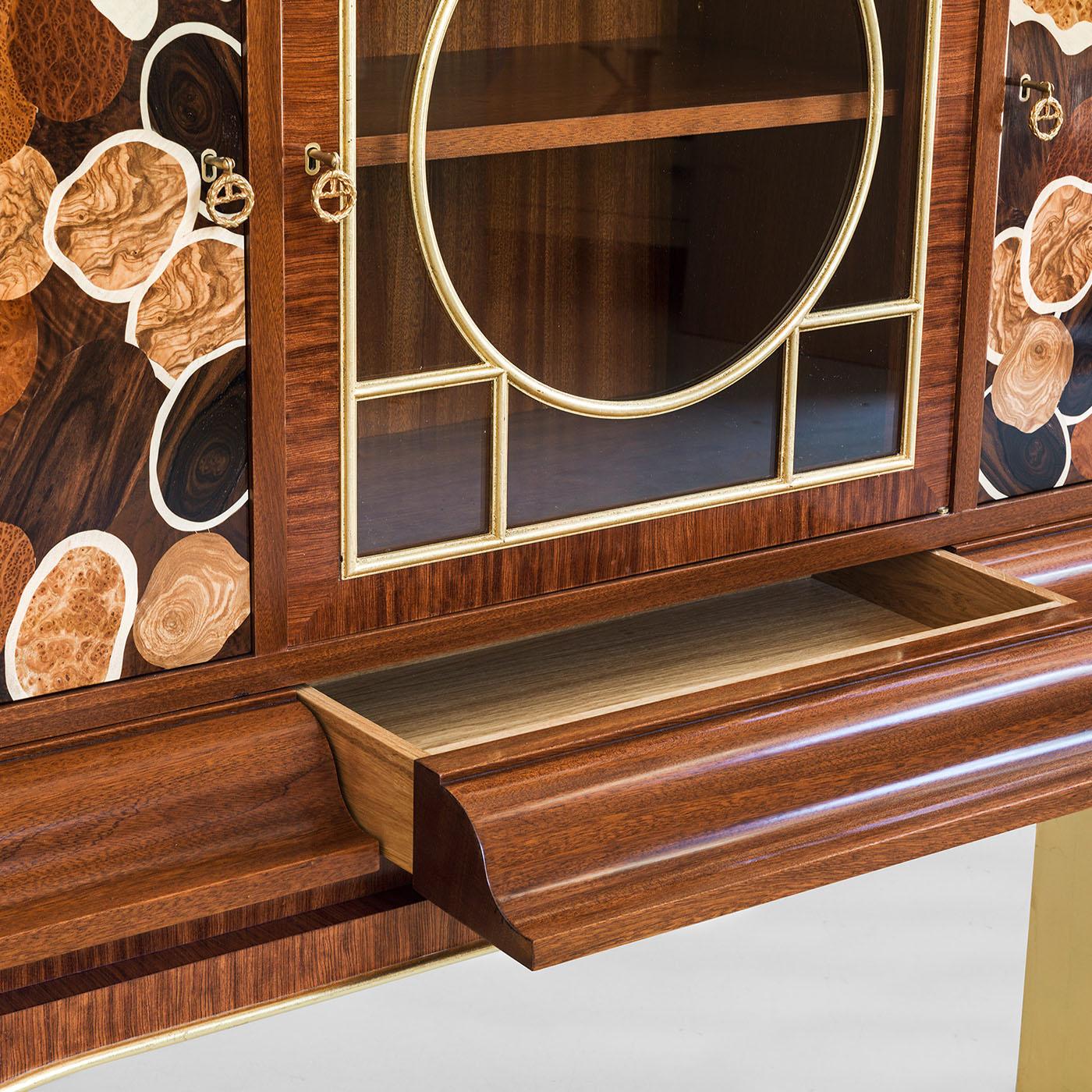 Italian Mahogany And Bunga Wood Cabinet For Sale