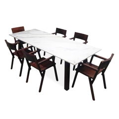 Ensemble de salle à manger Muku en acajou et marbre Calacatta de Naoto Fukasawa pour Driade