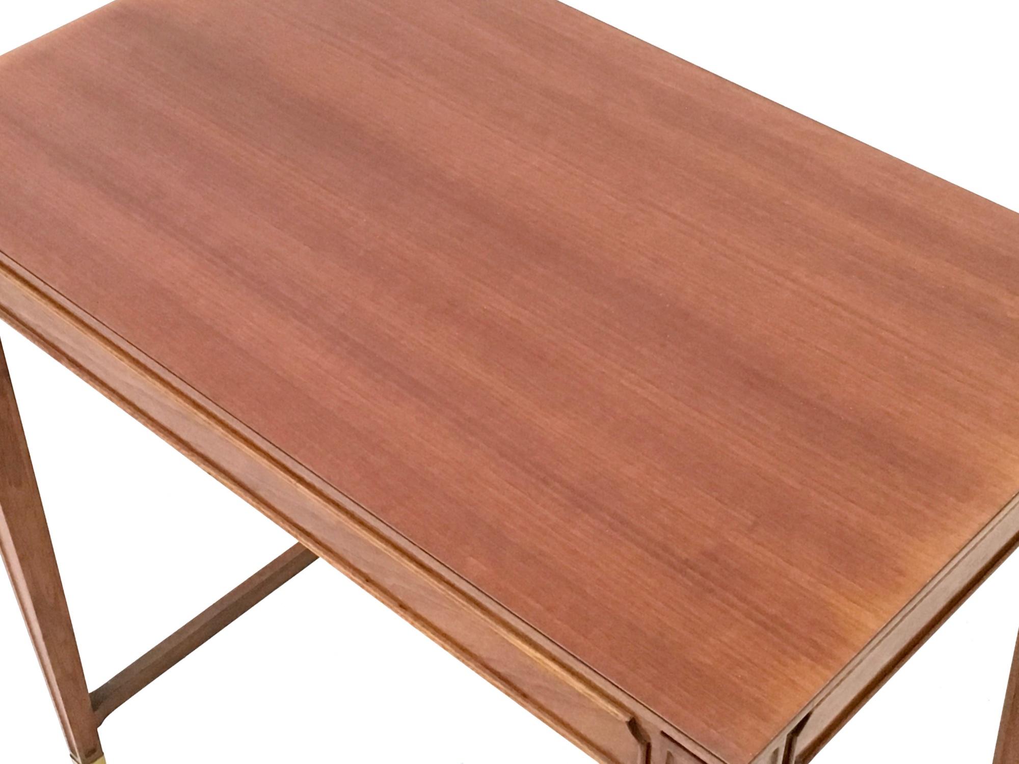 Vintage Walnut and Crystal Bedroom Writing Desk in the Style of Gio Ponti, Italy 3