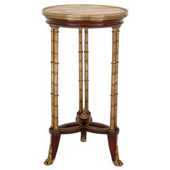 Mahogany and Gilt Bronze Side Table in the Manner of Weisweiler