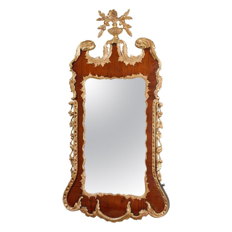 Mahogany and Gilt Looking Glass For Sale