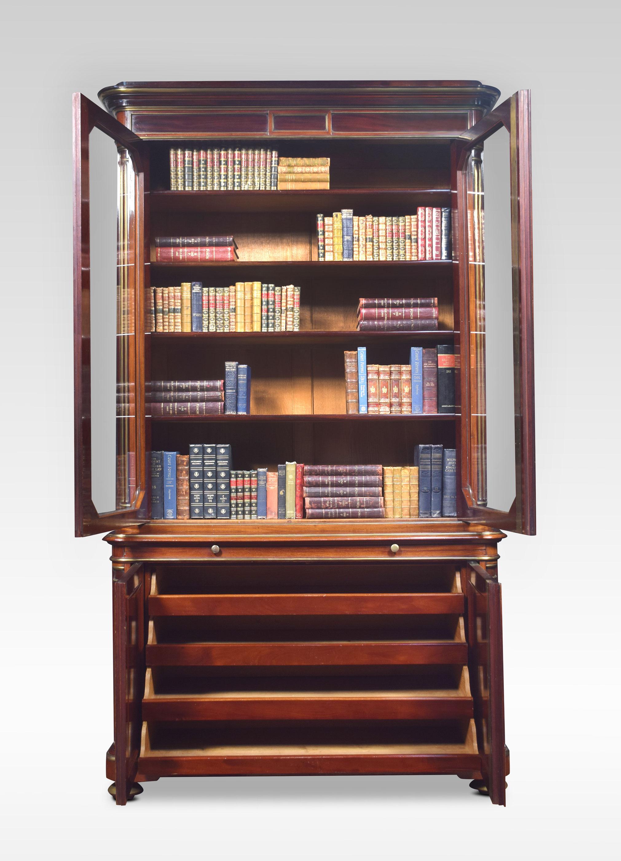 mahogany bookcase with doors