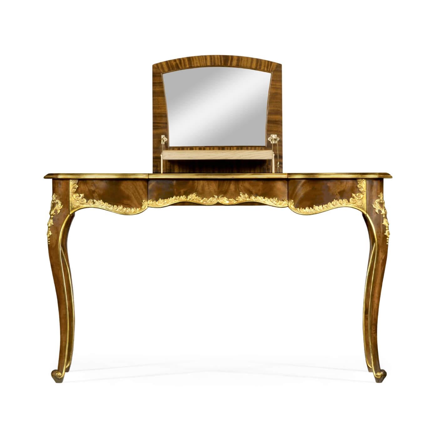 English Mahogany and Gilt Rococo Dressing Table