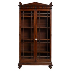 Librería de caoba y cristal, Inglaterra circa 1830