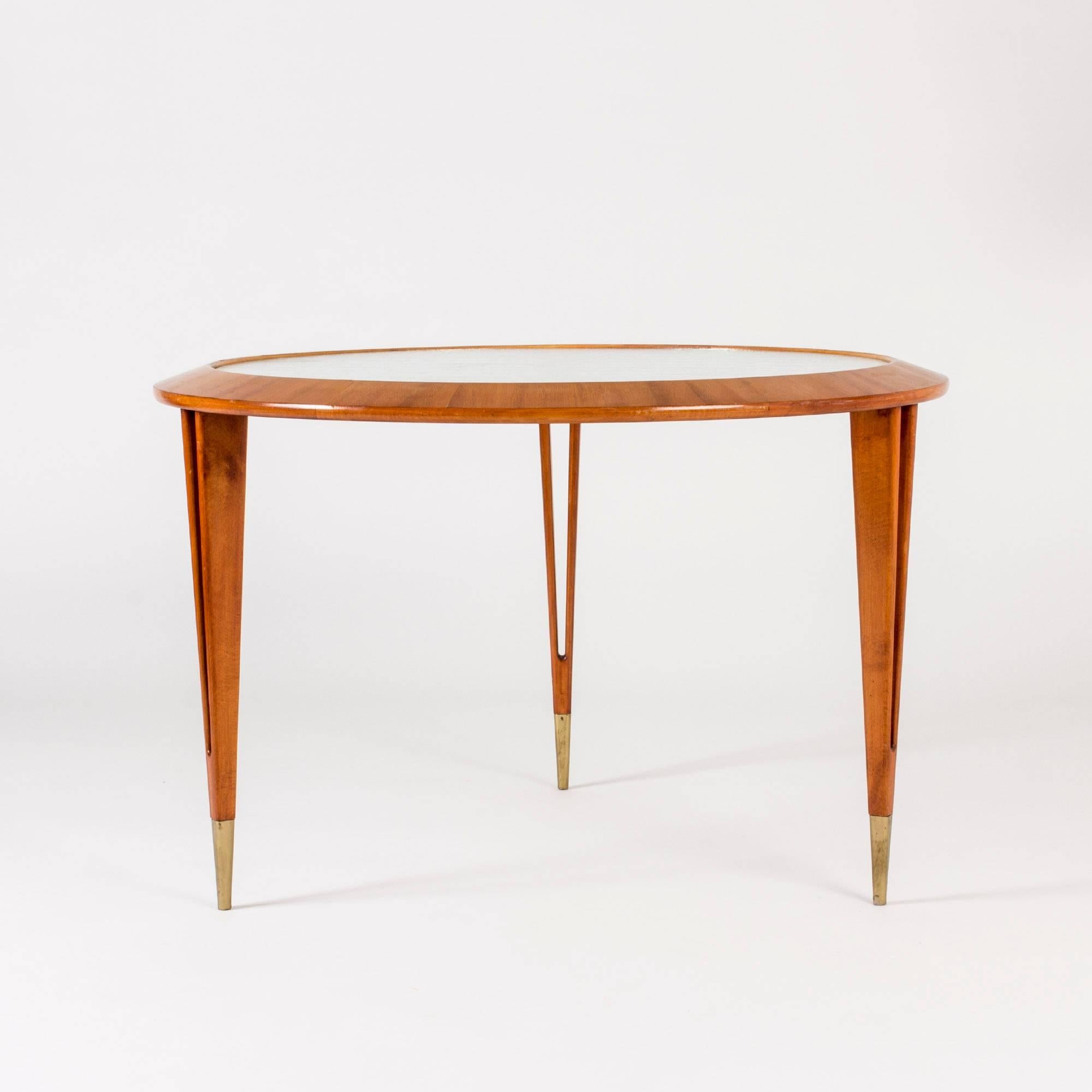 Scandinavian Modern Mahogany and Glass Coffee Table by Bertil Fridhagen For Sale