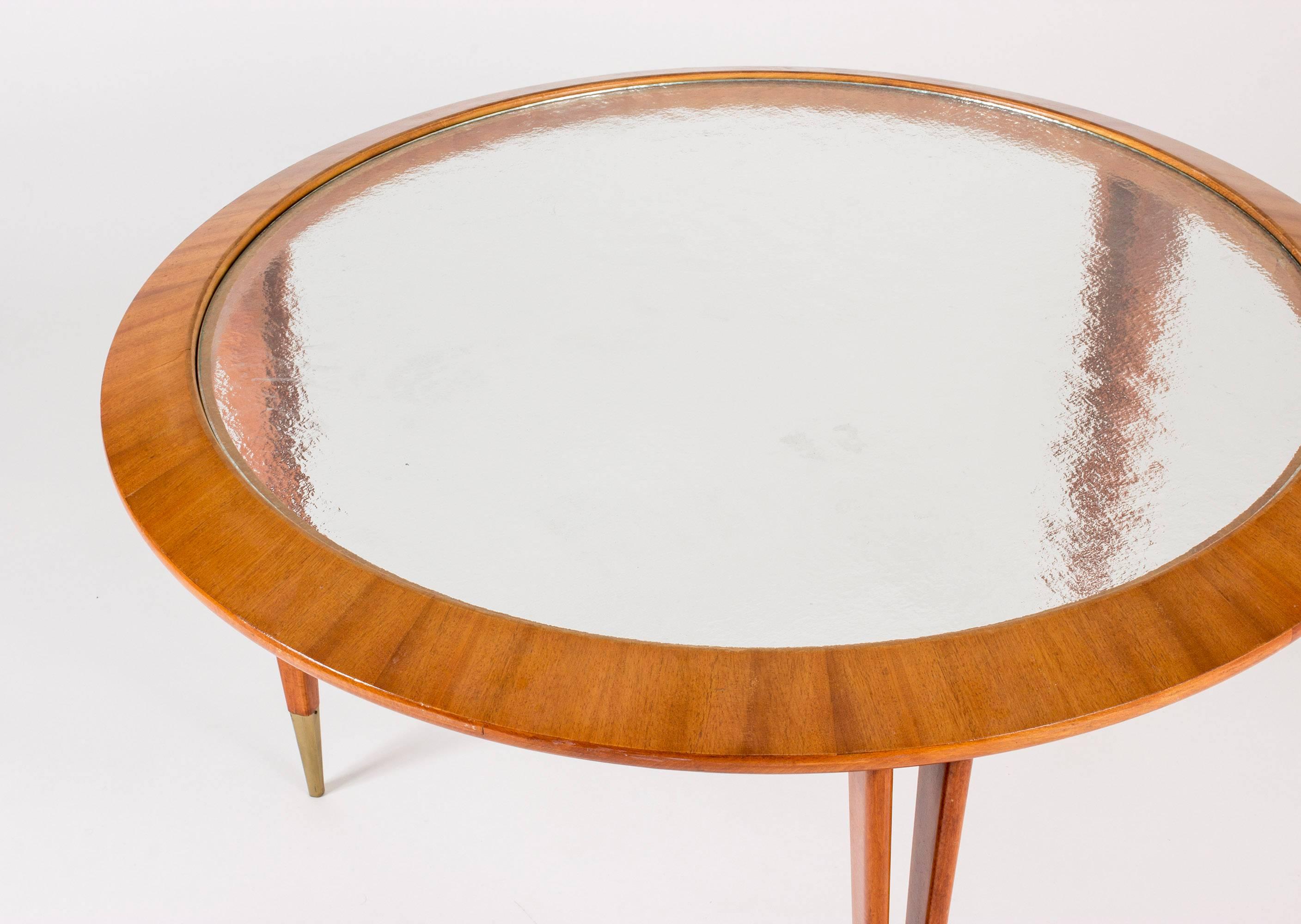 Swedish Mahogany and Glass Coffee Table by Bertil Fridhagen For Sale