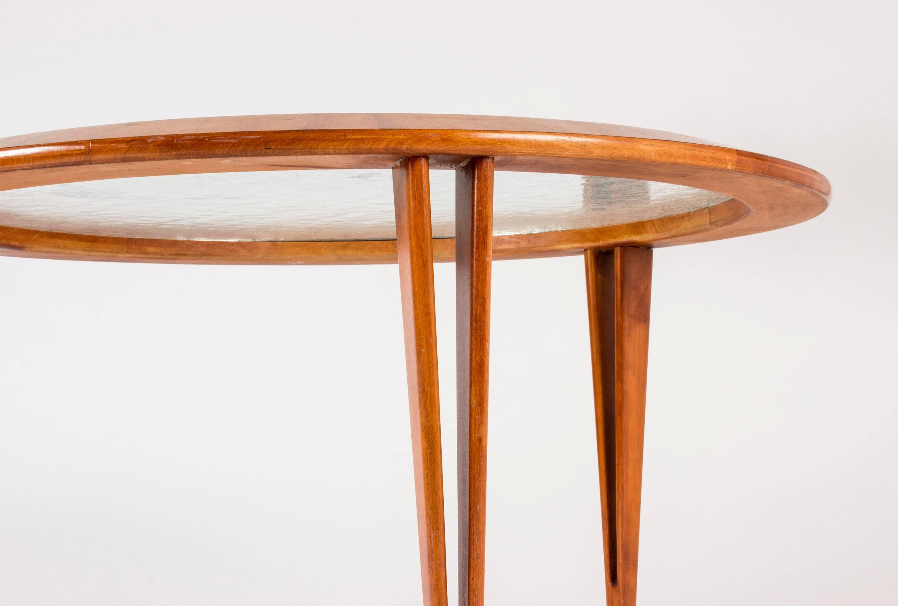 Mahogany and Glass Coffee Table by Bertil Fridhagen In Excellent Condition For Sale In Stockholm, SE