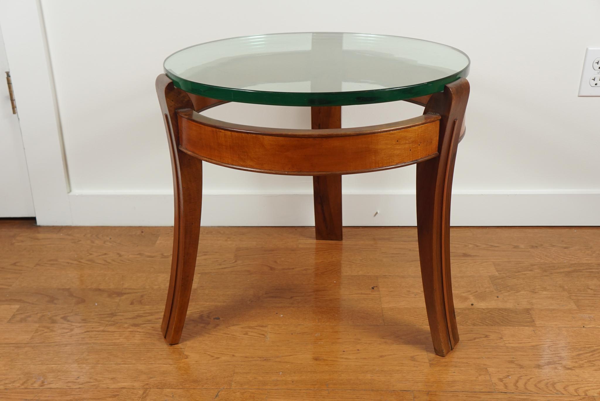 Mahogany and Glass Occasional Table by Fontana Arte For Sale 5