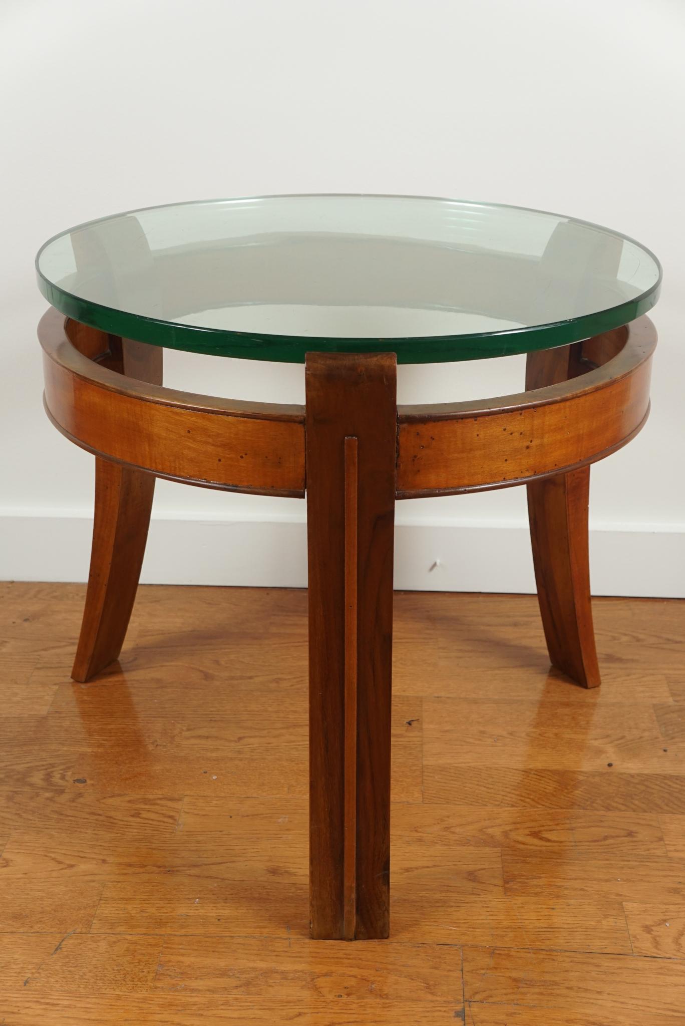 Mahogany and Glass Occasional Table by Fontana Arte For Sale 1