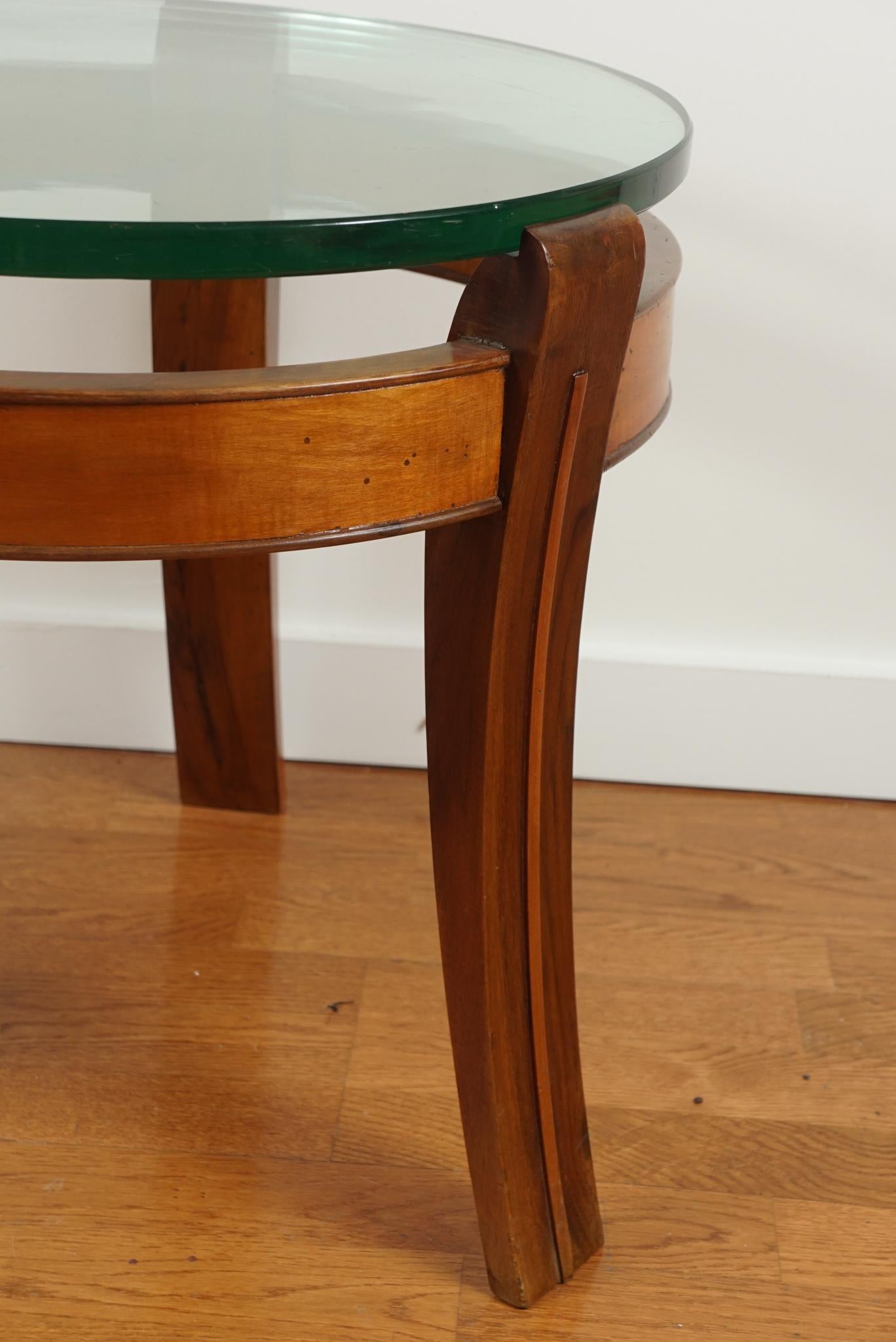 Mahogany and Glass Occasional Table by Fontana Arte For Sale 3