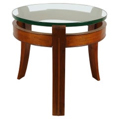Mahogany and Glass Occasional Table by Fontana Arte