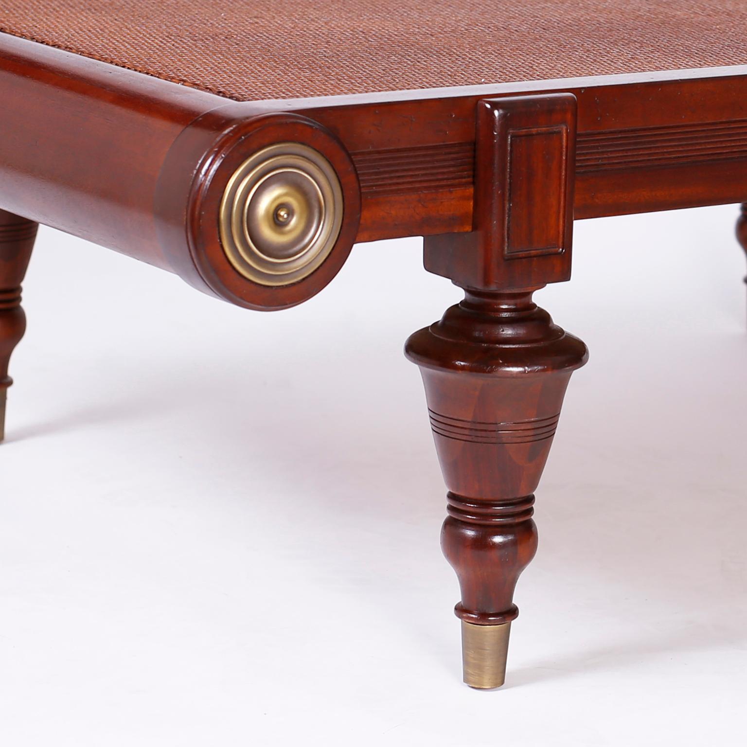 20th Century Mahogany and Grasscloth Coffee Table