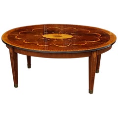 Mahogany and Inlaid Coffee Table, Late 19th Century Top with Associated Base