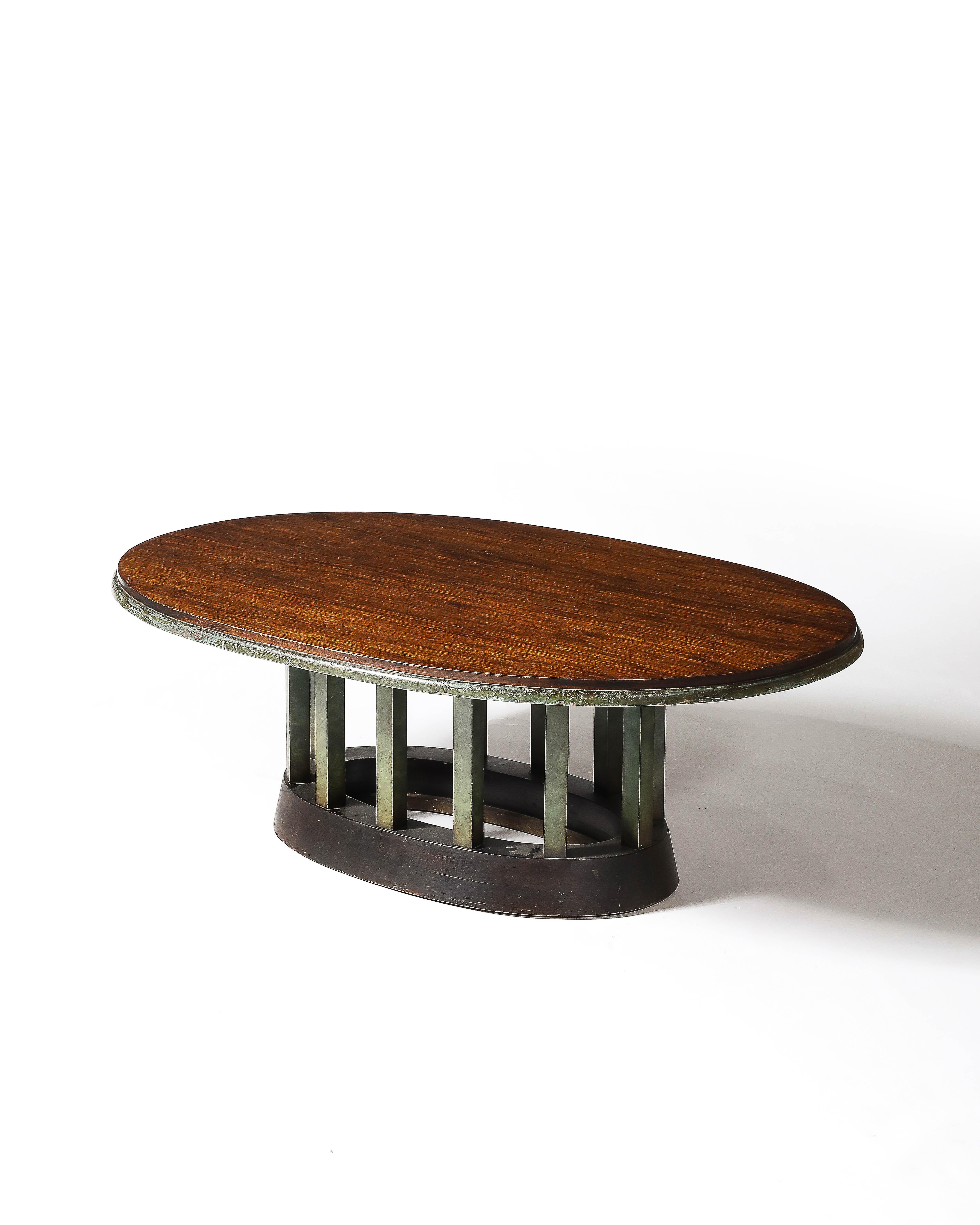 Modern Mahogany and Lacquered Wood Coffee Table, United States, 20th C For Sale