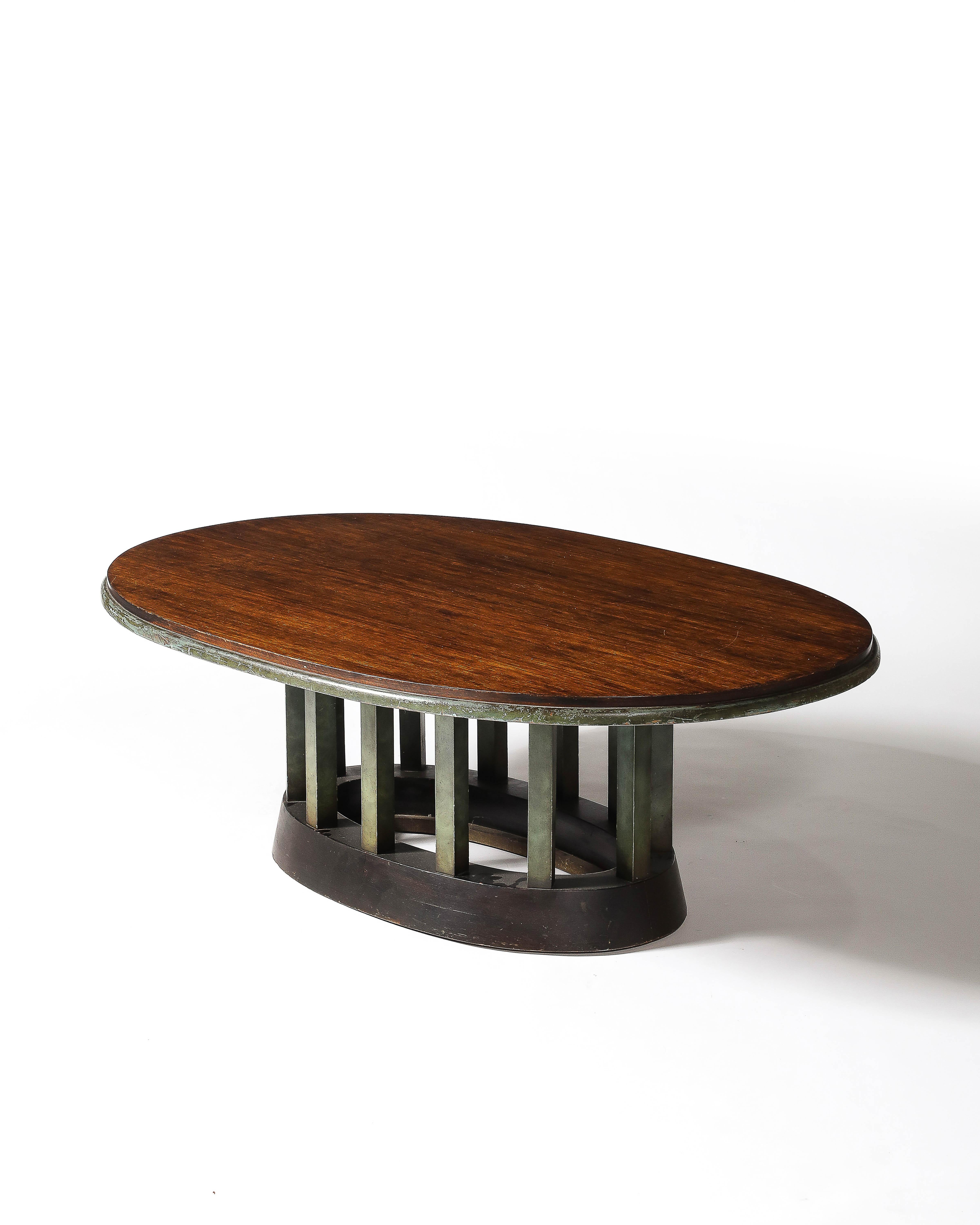 European Mahogany and Lacquered Wood Coffee Table, United States, 20th C For Sale