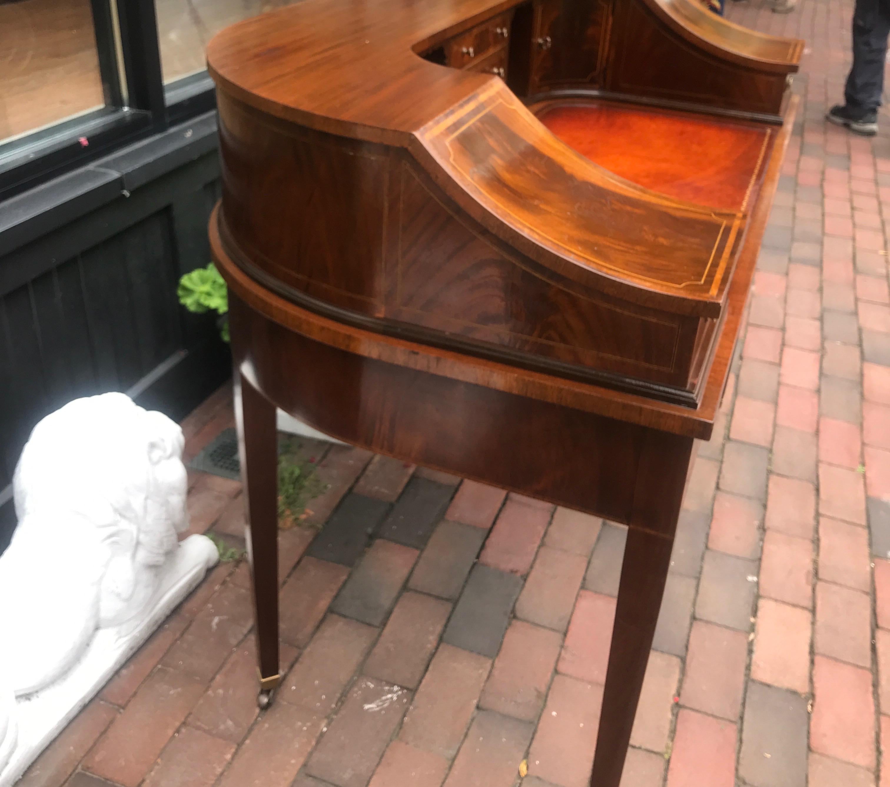 Federal Mahogany and Leather Carlton House Desk