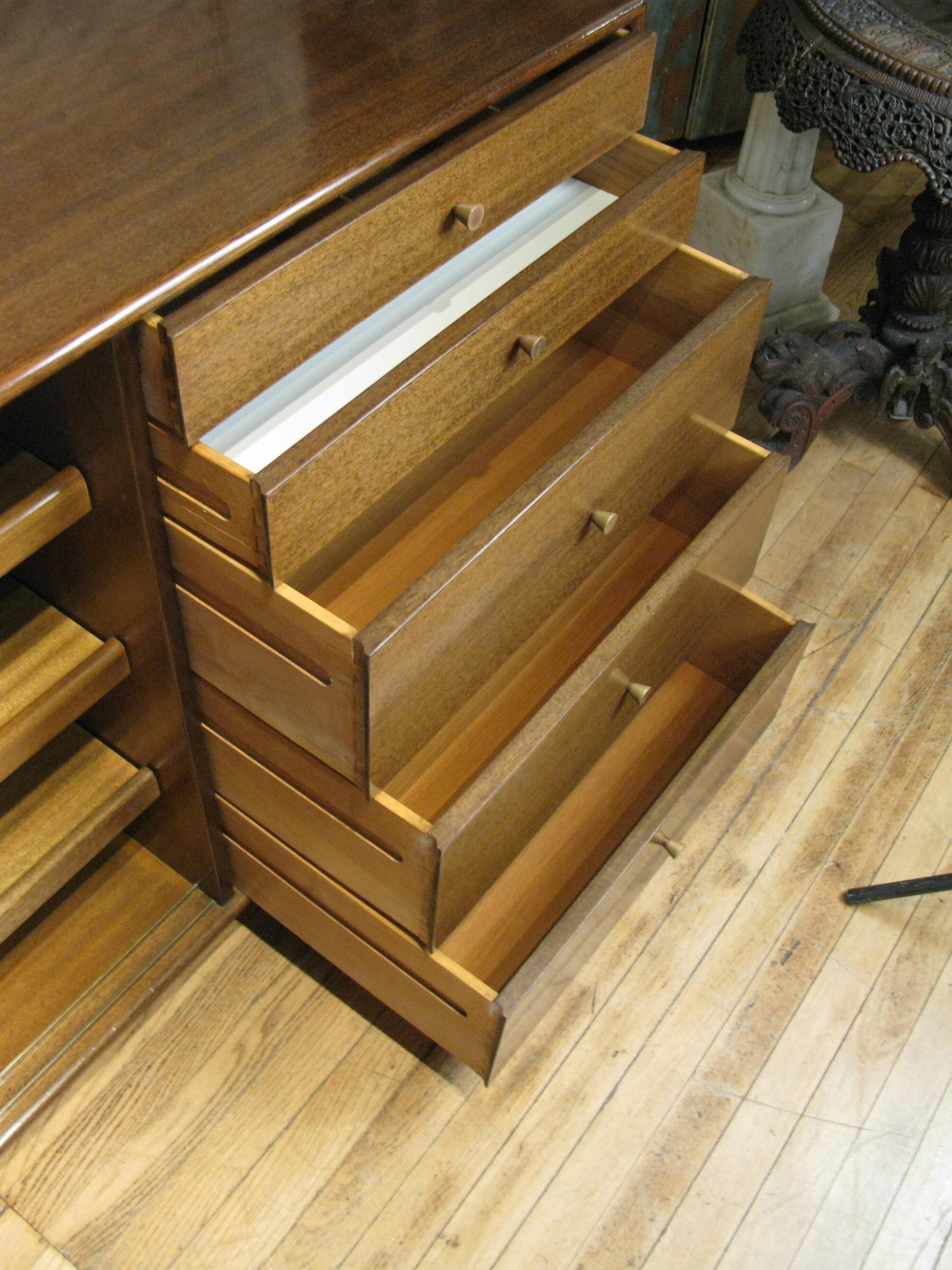 Mahogany and Leather Chest by Harvey Probber In Good Condition In Hudson, NY