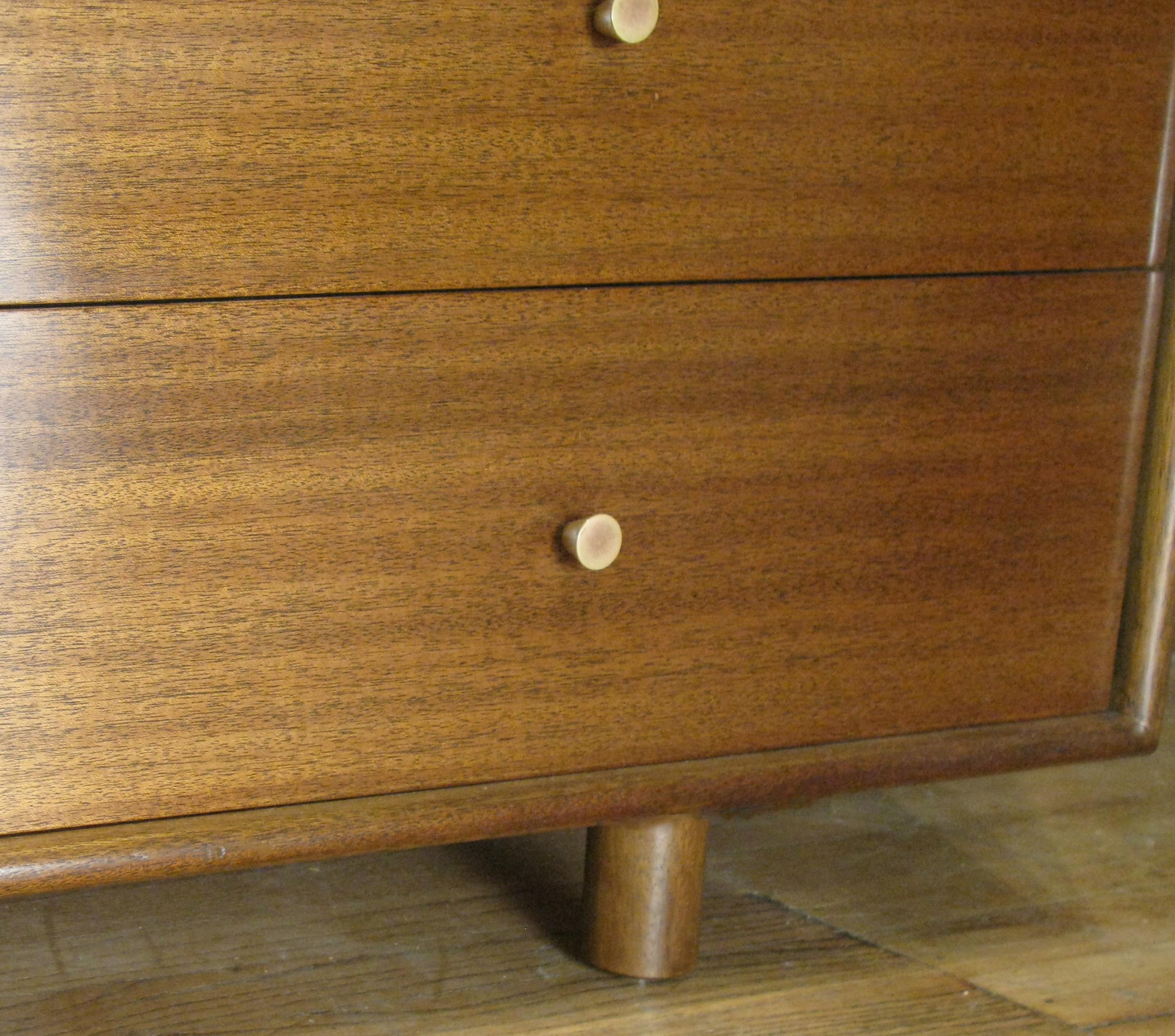 Mid-20th Century Mahogany and Leather Chest by Harvey Probber