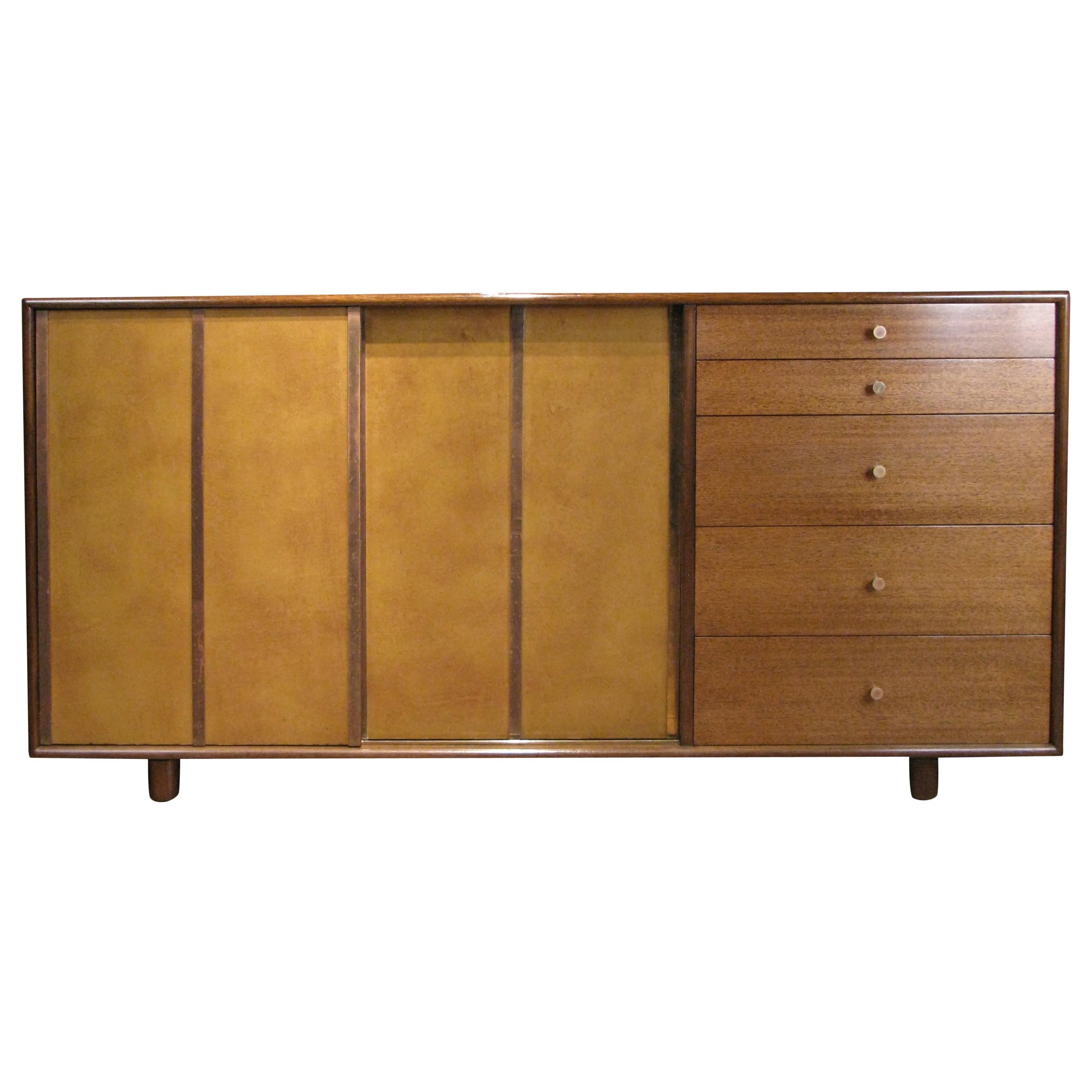 Mahogany and Leather Chest by Harvey Probber