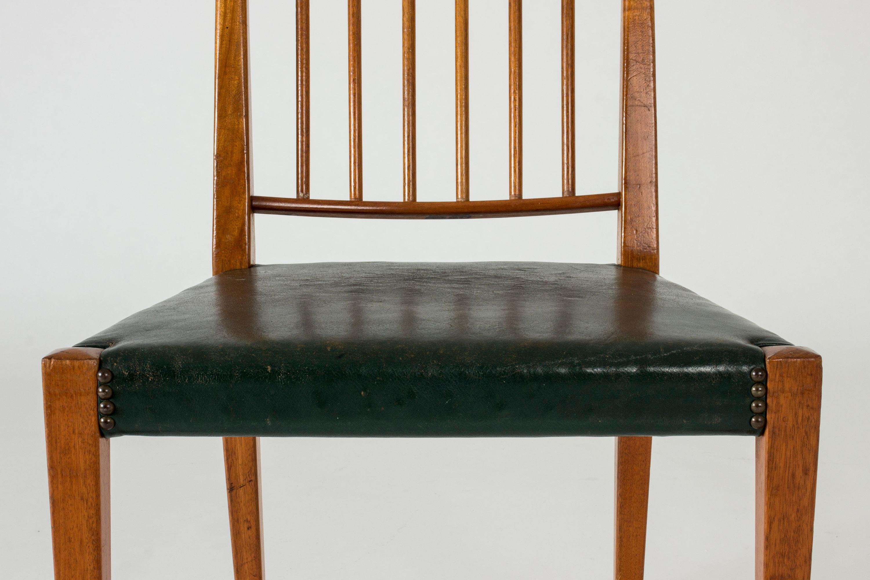 Mahogany and Leather Dining Chairs by Josef Frank 5