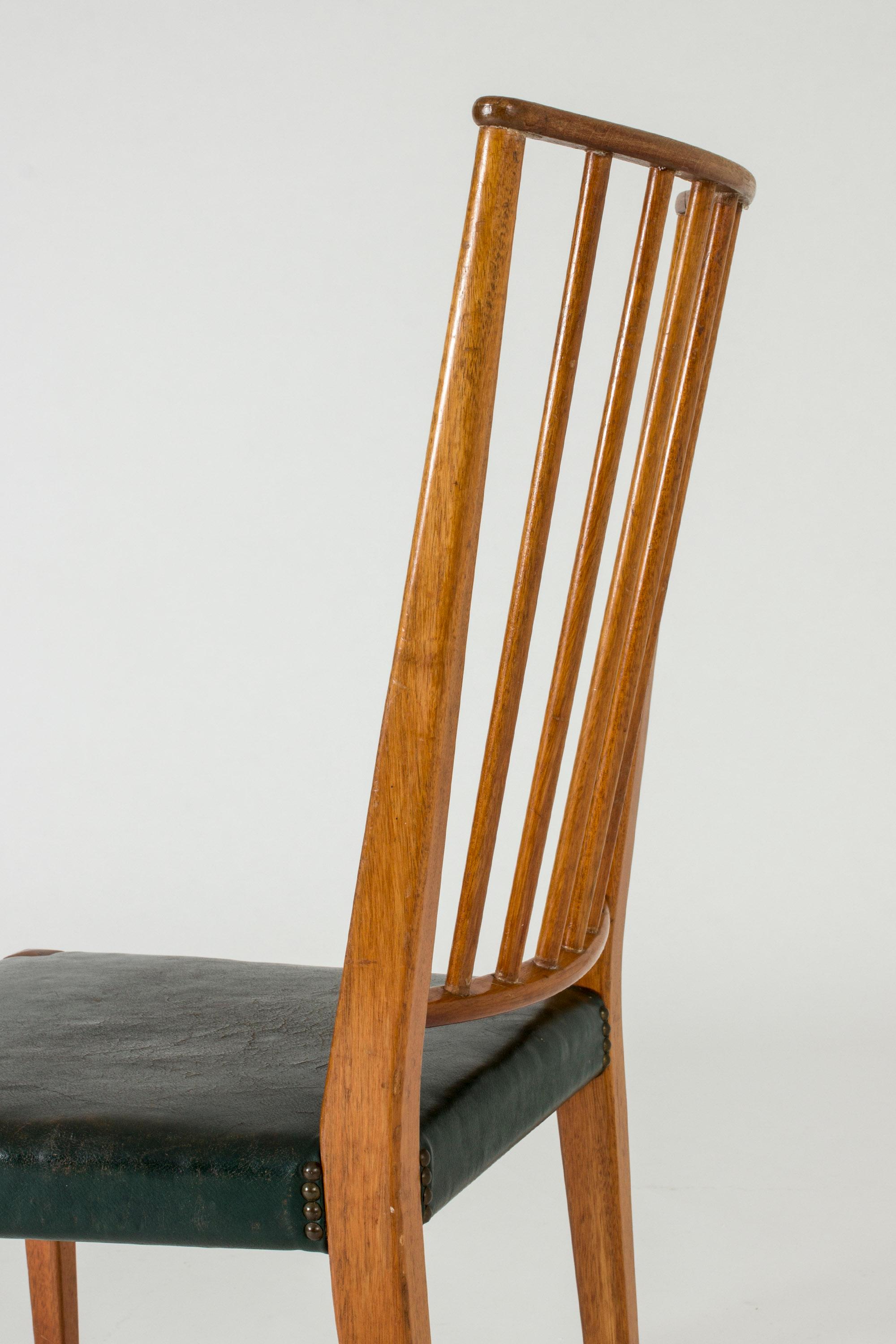 Mahogany and Leather Dining Chairs by Josef Frank 6