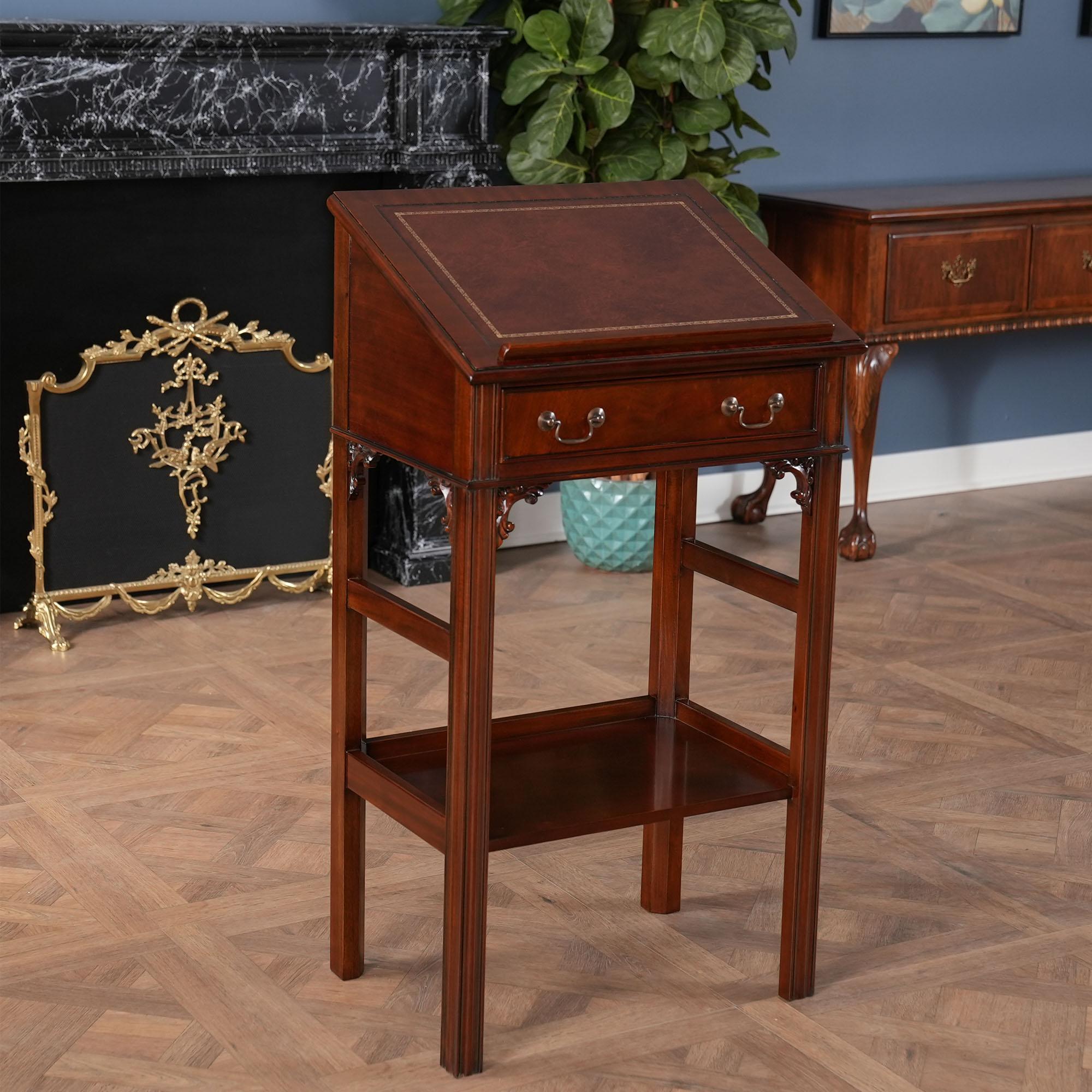 Mahogany and Leather Lectern For Sale 8