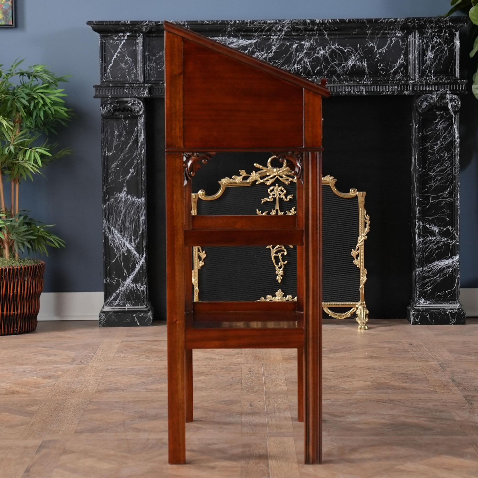 Contemporary Mahogany and Leather Lectern For Sale