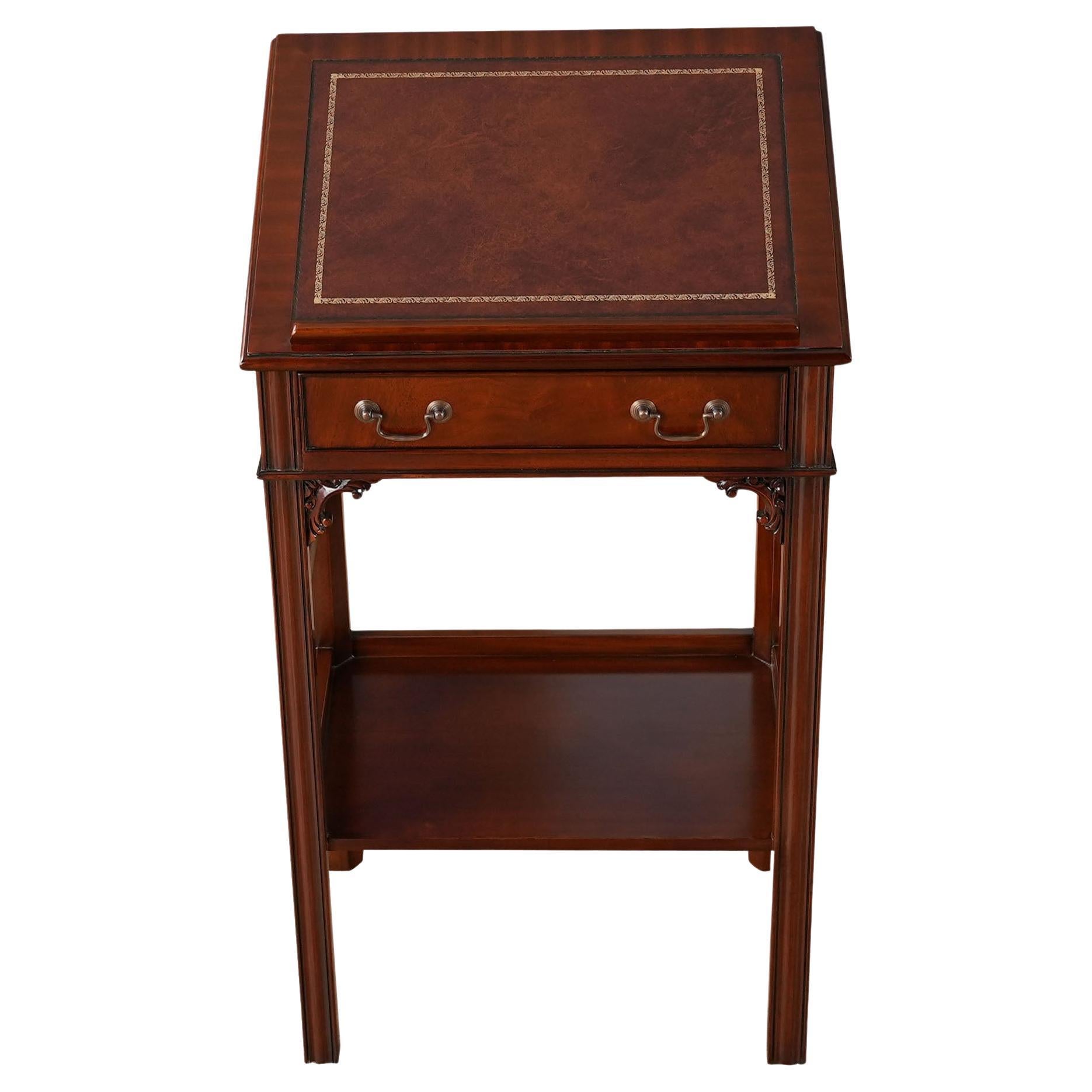 Mahogany and Leather Lectern For Sale